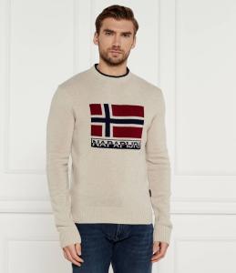 Свитер из шерсти Napapijri D-Silvretta Regular Fit, бежевый