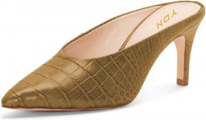 Женские туфли YDN с зауженным носком, тонким средним каблуком, без задника, мюли, слайдеры, вечерние туфли