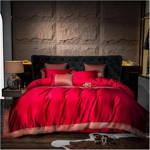 YUSIWOAL Комплект постельного белья из парчи и хлопка с вышивкой