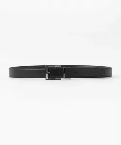 Ремень с микроклетчатым тиснением Comme Ca Ism, цвет Black X Dark Brown