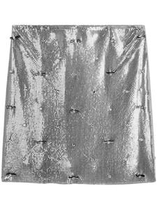 Мини-юбка с кристаллами Versace, серый