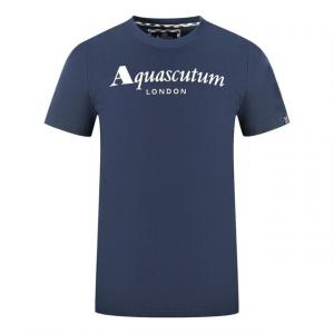 Футболка с логотипом лондонского бренда в морском стиле Aquascutum, синий