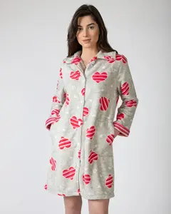 Женский длинный халат с застежкой на пуговицы Massana, серый