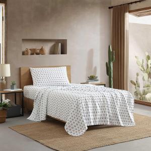 Wrangler Комплект постельного белья, размер 99x203 см, темно-синий с узором подкова, ультрамягкий, немнущийся, включает простыню, натяжную простыню и наволочку с глубокими карманами.