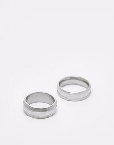 Комплект из 2 водонепроницаемых колец из нержавеющей стали серебристого оттенка Asos Design