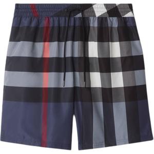 Шорты для плавания с кулиской в клетку Burberry, синий