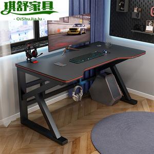 Компьютерный стол Zhenyanxuan 80 см, игровой стол для дома и учебы, черная столешница + черная рама, с крючками