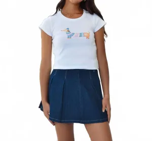 Футболка для девочек с изображением таксы, белая Katiejnyc