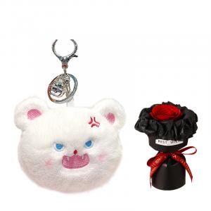 Frizzy Kitten, очаровательные куклы-брелоки с виляющим хвостом, плюшевый кулон, высота 13см Jinnew, белый/розовый