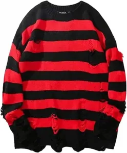 Мужской зимний свитер с полосками