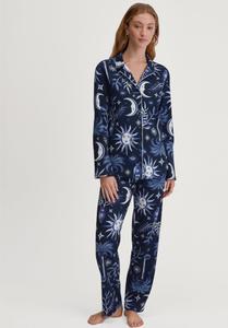 Пижамный комплект Calida COSY MIT KNÖPFEN SET, Dark Sapphire/Royal Blue