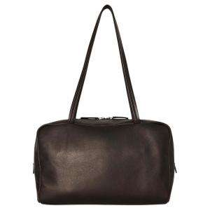 THE ROW Сумка-боулинг из кожи ягненка, женская темно-коричневая