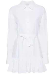Платье-рубашка длины мини с оборками PATOU, белый
