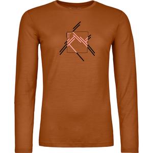 Женская рубашка 185 Merino Mtn с вырезом и длинным рукавом Ortovox, коричневый