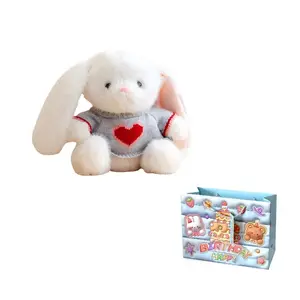 Милые мягкие комфортные плюшевые куклы зайчики высотой 20 см MORTEN SOLUM, серый