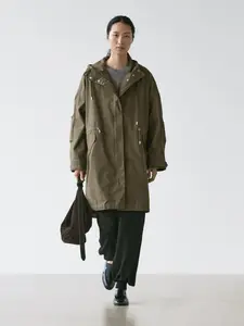 Длинная хлопковая парка Massimo Dutti, green
