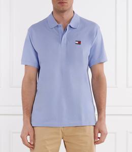 Поло Tommy Jeans Badge Regular Fit, небесно-голубой