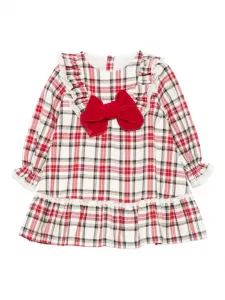 Платье в клетку с кружевной отделкой La Stupenderia, красный