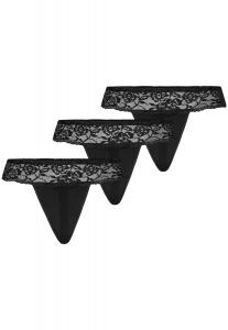 Стринги Teyli 3 шт: Damen Tanga mit floraler Spitze Comfo, черный