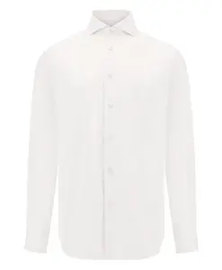 Рубашка из эластичного хлопка и нейлона, приталенный крой. Boggi Milano, белый