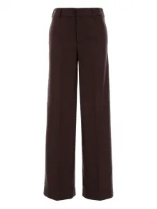 Брюки палаццо с заутюженными стрелками Pt Torino, коричневый