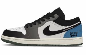 Jordan Air 1 Gray Tone Slip Resistant Abrasion Resistant Low top Детские баскетбольные кроссовки Blue Gray Подростки