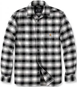 Рубашка Carhartt Rugged Flex Flannel Plaid Shirt, цвет Black/Beige
