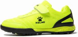 Футбольные бутсы KELME без шнурков для детей и подростков - футзал или футбольная обувь для игры на траве для мальчиков и девочек - футбольные бутсы на липучке для игры в помещении или на улице, желтый