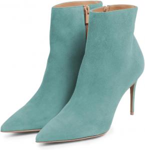 Женские элегантные короткие ботинки Tang'scuisins с боковой молнией, закрытый носок, ботильоны на щиколотку, каблук-стилет, зимние, для платьев, официальных мероприятий, повседневной носки, размеры 4-16 США, Turquoise