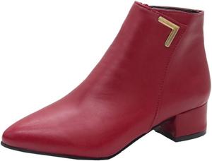 Женские модные ботильоны, резиновая подошва, удобные для повседневного использования и поездок на улицу Fusecottc, Red