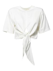 Футболка с короткими рукавами и завязками спереди Nineminutes, белый