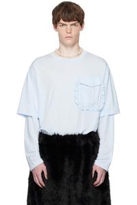 Длинный рукав с карманом в рюшах и многослойным дизайном Simone Rocha, синий