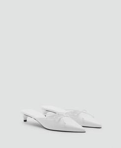 Женские туфли-лодочки с бантом MANGO, White