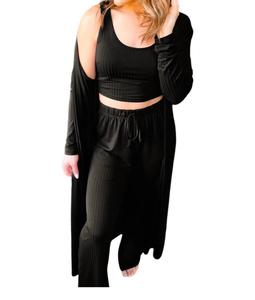 Комплект мебели для гостиной из трех предметов черного цвета WLM