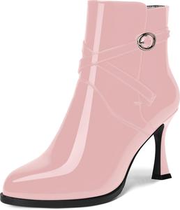 Женские вечерние ботильоны MOVINSTEPS с блестящей пряжкой, застежкой на щиколотке, круглым носком, сексуальными туфлями-лодочками на шпильке, высота каблука 3,3 дюйма