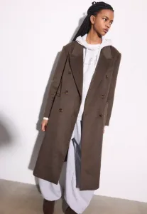 Классическое двубортное пальто Stradivarius, Dark Brown