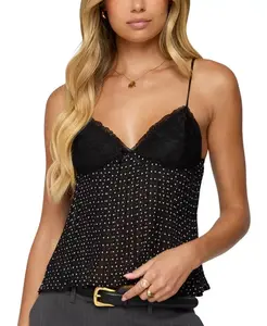 Кружевной плиссированный топ-бэбидолл от Rhian Edikted, черный