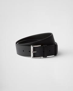 Ремень из сафьяновой кожи Prada, черный