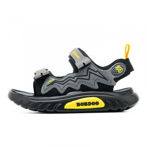 Детские сандалии с низким верхом, нескользящие и дышащие BOBDOG, серый/черный
