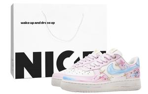 Кроссовки для скейтбординга Air Force 1 Peach Ouling женские низкие амортизирующие облегченные Nike, синий/розовый