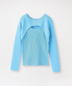 Укороченный многослойный вязаный свитер