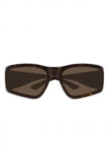 Солнцезащитные очки в прямоугольной оправе с логотипом Balenciaga, коричневый