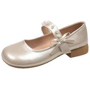 WUJI Туфли Мэри Джейн на массивном каблуке женские шампань, цвет Champagne