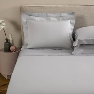 Комплект постельного белья Frette Doppio Ajour Queen с двойной ажурной строчкой, 155×205, серый