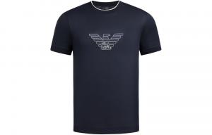 Футболка SS24 Мужская Синяя EMPORIO ARMANI, Морской Синий
