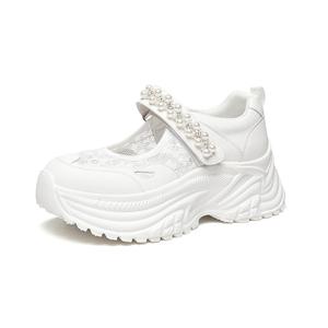 Низкие массивные кроссовки женские Golden Silk Rabbit, White