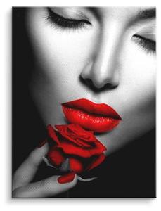 Картина на холсте ArtMind Rote Rose & Lippen, многоцветный