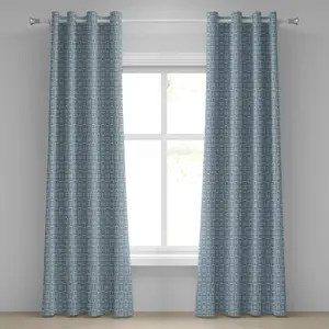 Шторы на люверсах ABAKUHAUS из дамасской ткани, симметричные античные цветы и завитки, волнистые линии, античные декоративные изгибы, плитка, декоративные двухпанельные шторы, 280 см x 225 см, серо-голубой, цвета слоновой кости Abakuhaus
