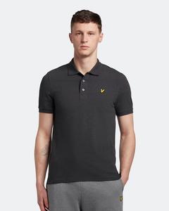 Однотонная рубашка-поло темно-серого цвета Lyle & Scott, серый