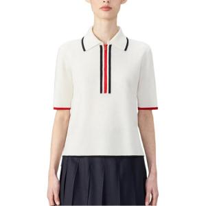 Платье из вирджинской шерсти с полосками RWB THOM BROWNE, белый